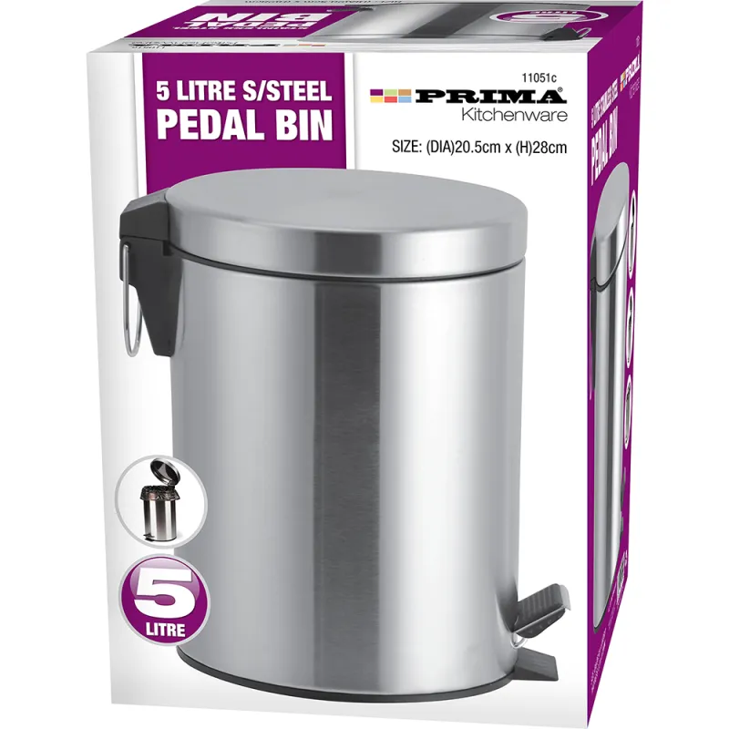 5L S/S Pedal Bin (DIA