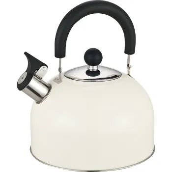 2.5L S/S Whistling Kettle in Cream Camping