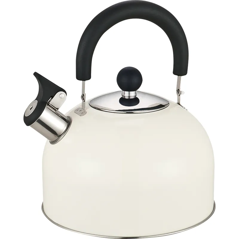 2.5L S/S Whistling Kettle in Cream Camping