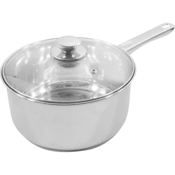 20cm S/S Milkpan Induction Base With Glass lid