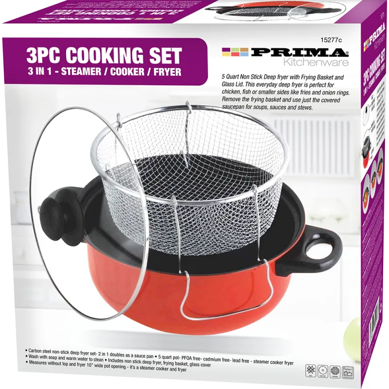 3pc N/S Cooking Set Steamer/ Cooker / Fryer