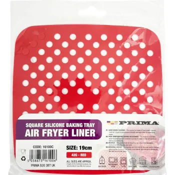 7.5” Air Fryer Liner 42G Sqaure, Red