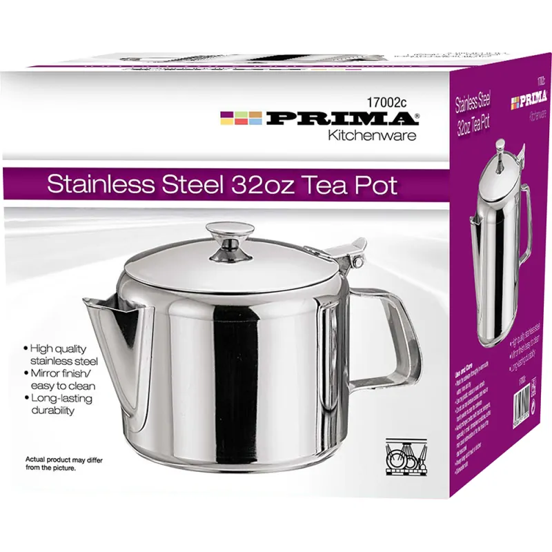 32oz Tea Pot - S/S 750ml -Colour Box