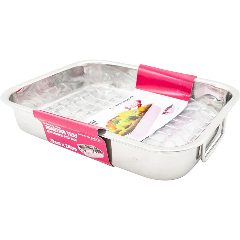 32cm x 23cm S/S Roasting Pan with Rack