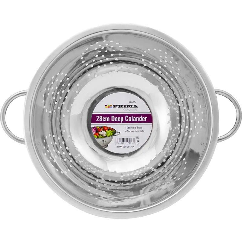 28cm Deep Collander - S/S 2 Handle