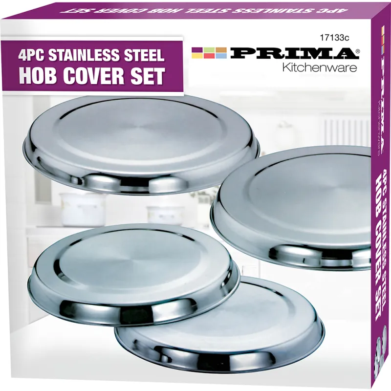 4pc S/S Hob Cover Set - Chrome