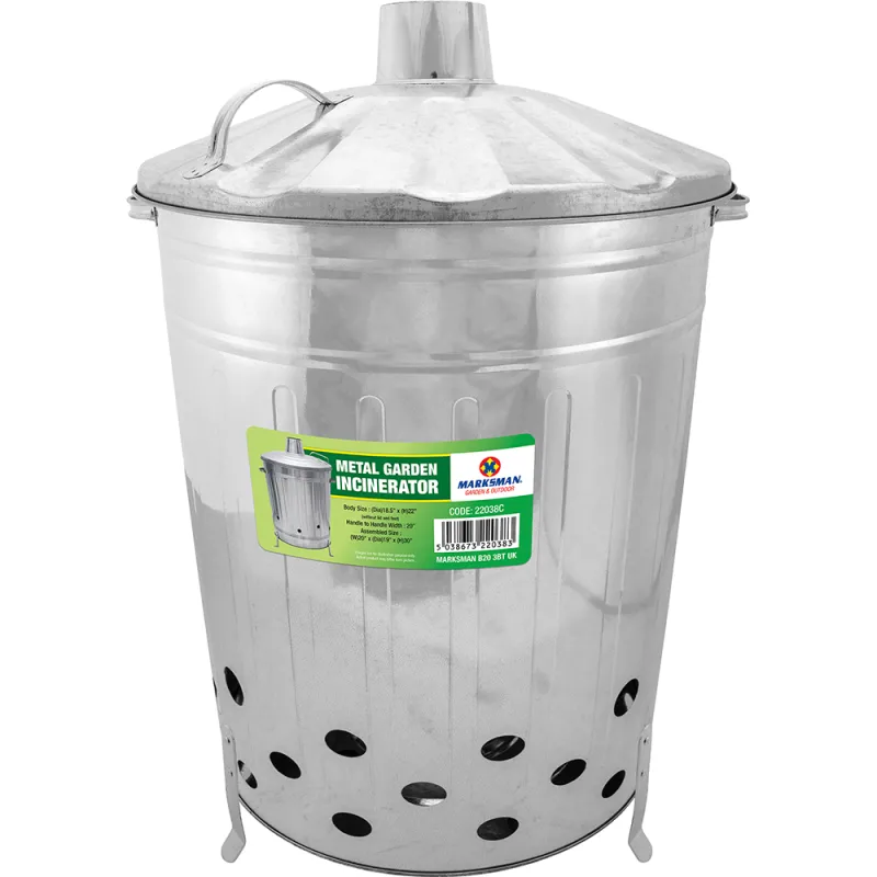 90L Metal Incinerator Large -Galvanized