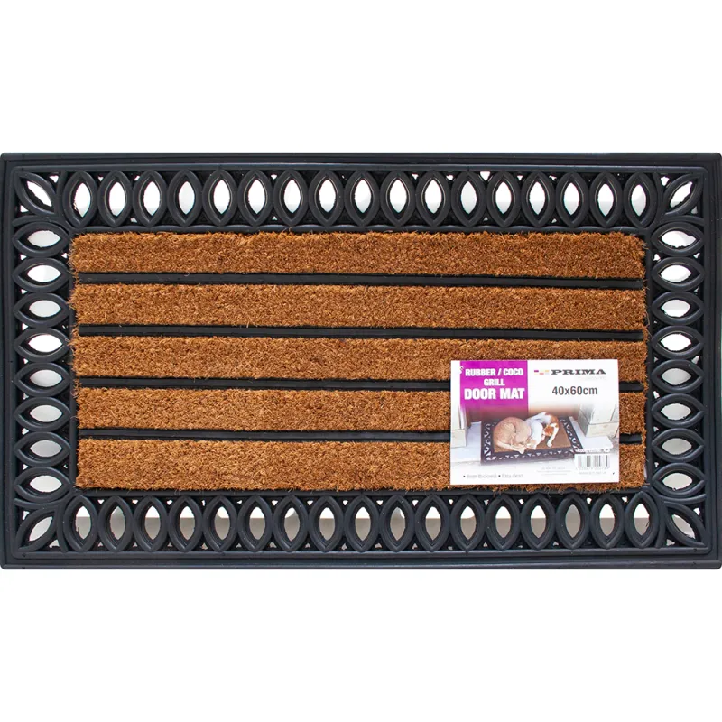 Rubber Coco Grill Door Mat Rectangular