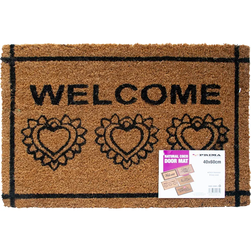 PVC Coco Door Mat - Patterned Coir 40 x 60cm