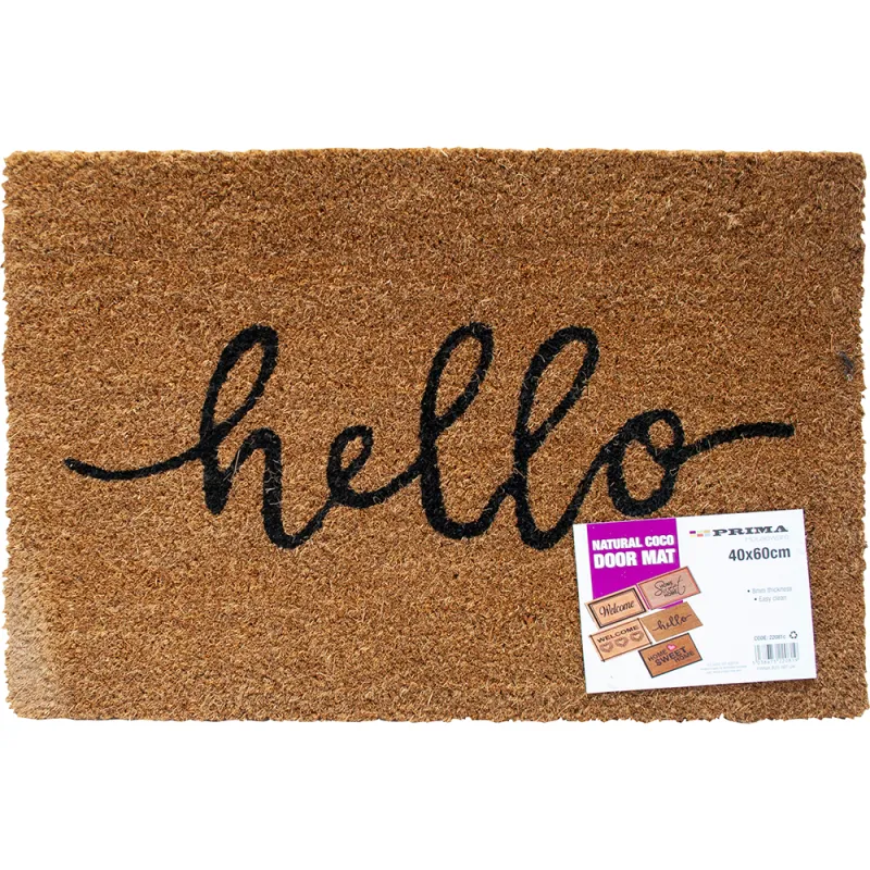 PVC Coco Door Mat - Patterned Coir 40 x 60cm