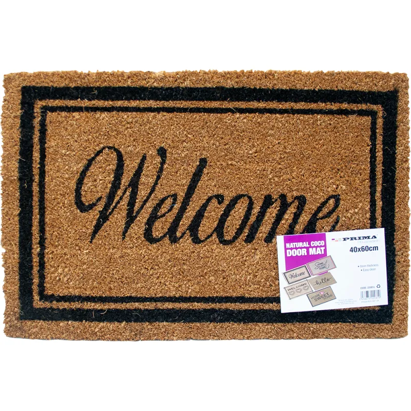 PVC Coco Door Mat - Patterned Coir 40 x 60cm