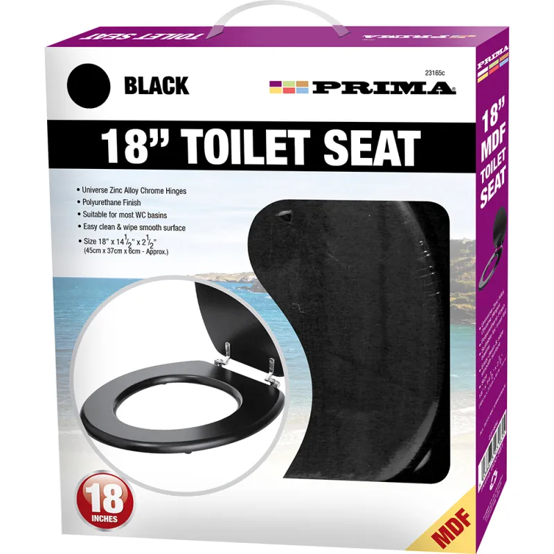 45cm(18”) MDF Toilet Seat- Black