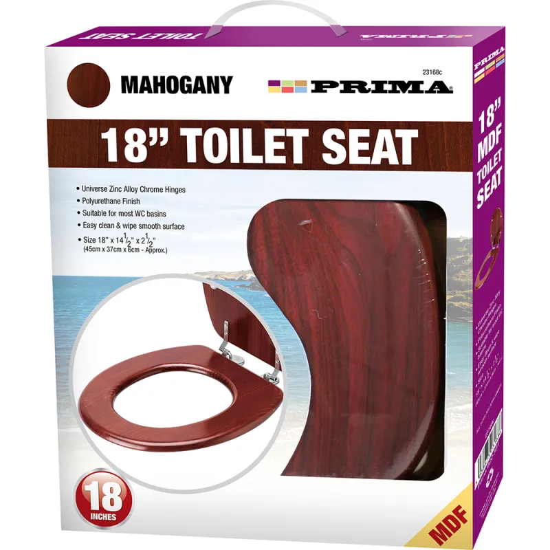 45cm(18”) MDF Toilet Seat -Mahogany