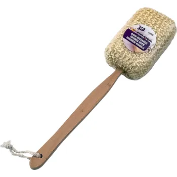Bath Massage Sponge / Wooden Handle 14”