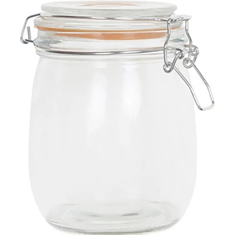 Glass Clipseal jar 1L ROUND
