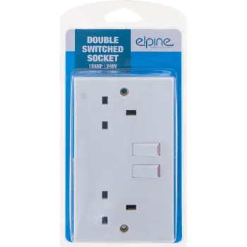 13A 2 Gang Switched Socket - Double Blister