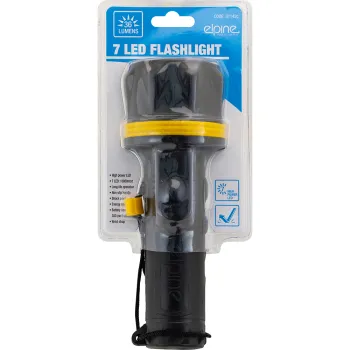 7 Led Flashlight - Black - Half Blister