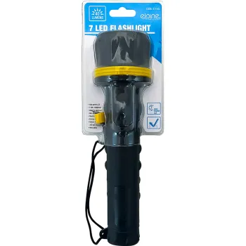 7 Led Flashlight - Black - Half Blister