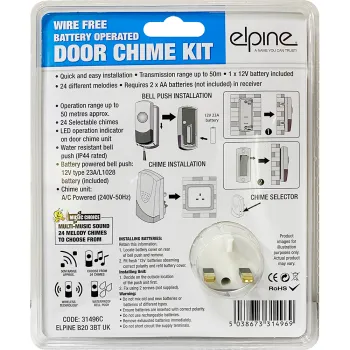 Wireless Door Bell Chime Kit - Plug In