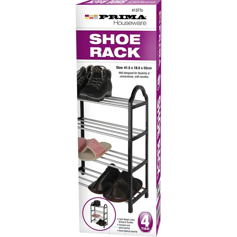 4 Tier Shoe Rack 41.5 x 18.5 x 55cm - Boxed