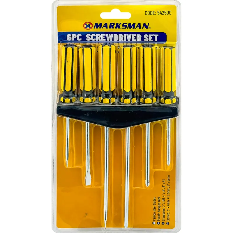 6pc Screwdriver Set - Yellow/ Black