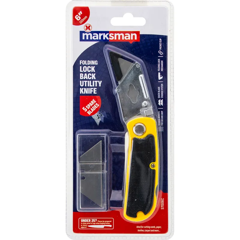 Folding Lock Back Knife with 5 Spare Blades