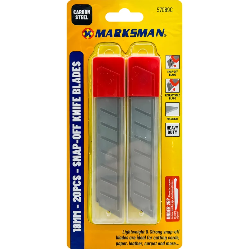 20pc 18mm Snap Off Knife Blades