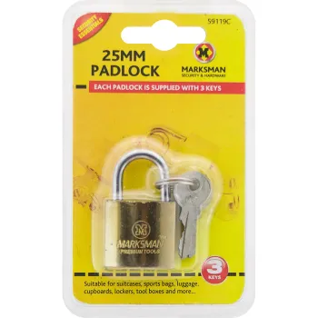 25mm Brass Coated Padlock - Single