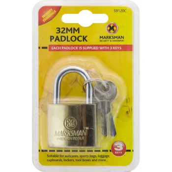 32mm Brass Coated Padlock - Single