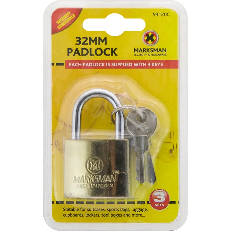 32mm Brass Coated Padlock - Single