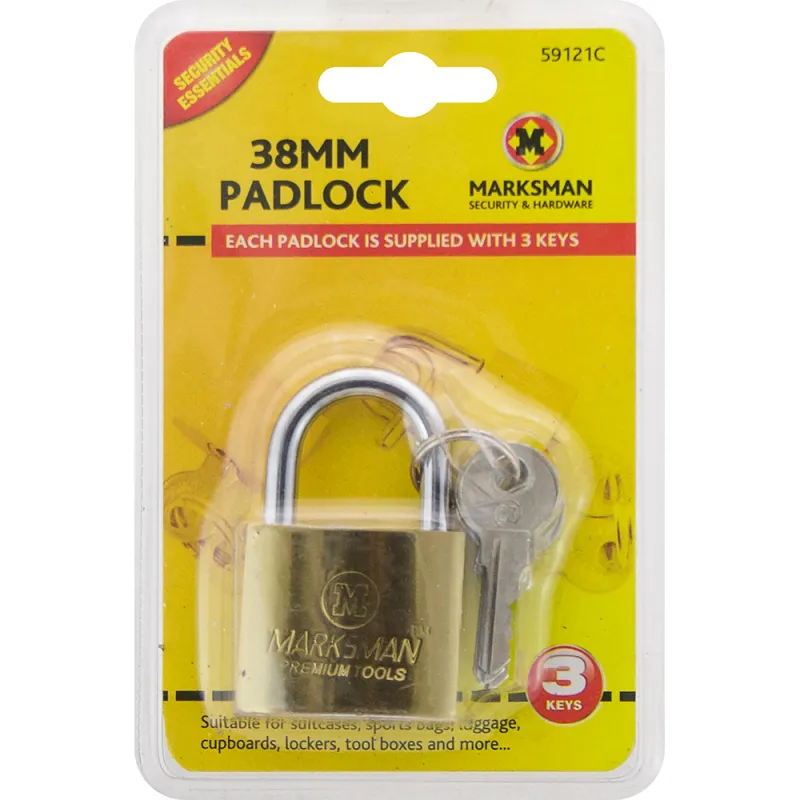 38mm Brass Coated Padlock - Single