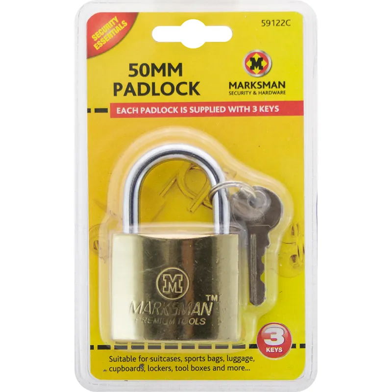50mm Brass Coated Padlock - Single