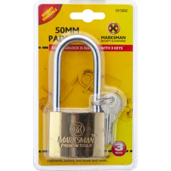 50mm Long Beam Padlock - Brass Coated