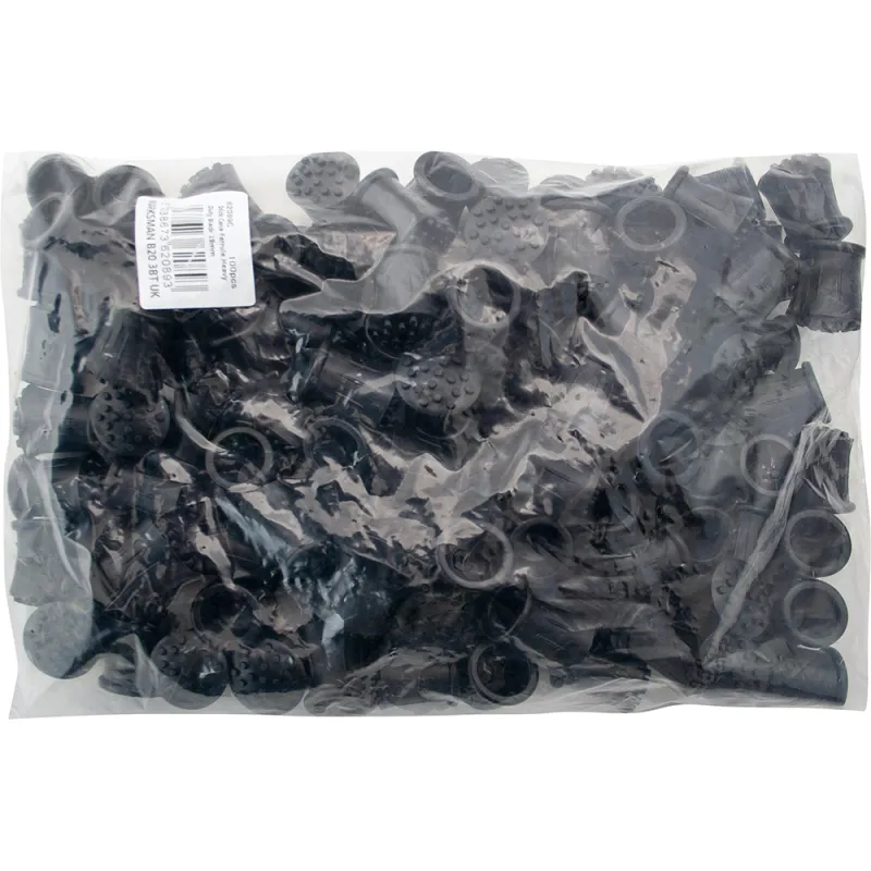 100pc 19mm Stick Cane Ferrule, Black