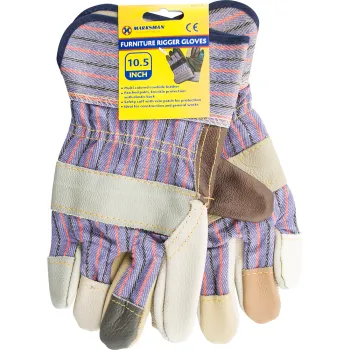 10.5” Rigger Gloves - Leather / Cotton (M)