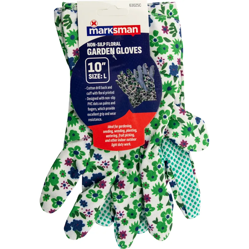 Ladies Floral Cotton Garden Gloves