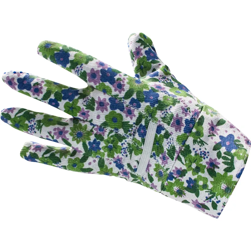 Ladies Floral Cotton Garden Gloves