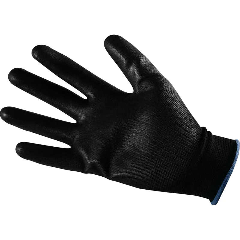 Size 9 Black PU Coated Builder Gloves - L