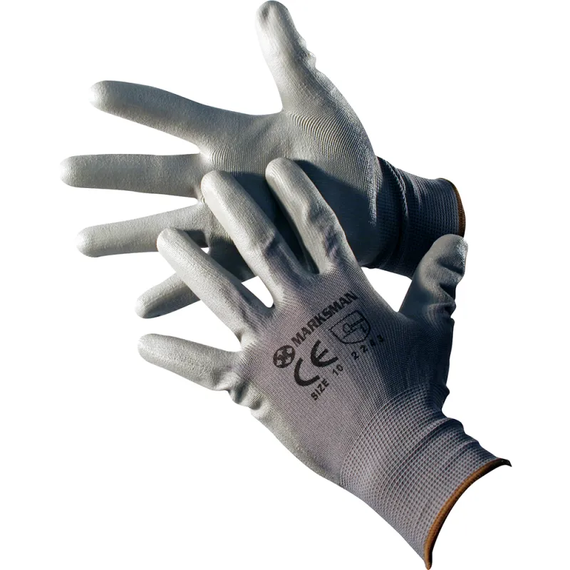 Size 8 Grey / Grey Nitrile Coated Gloves - M