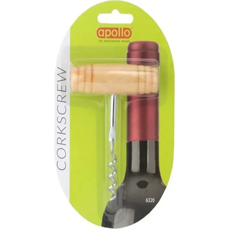 Corkscrew wood handle