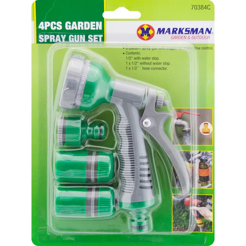 4pc Spray Gun Set - 6 Dial / Function