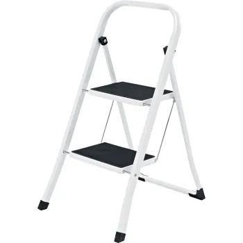 2 Step Ladder - Black Non-Slip Rubber