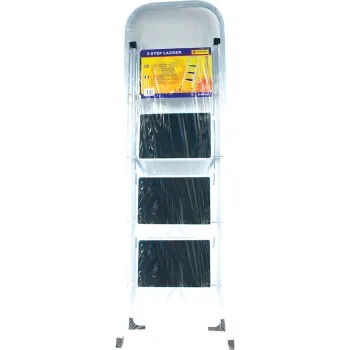 4 Step Ladder - Black Non-Slip Rubber