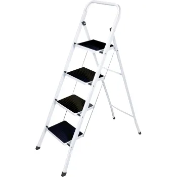 4 Step Ladder - Black Non-Slip Rubber
