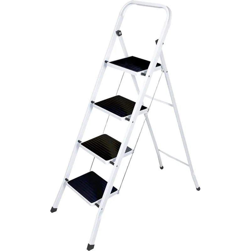 4 Step Ladder - Black Non-Slip Rubber