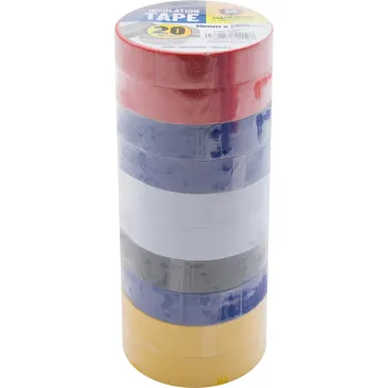 10pk PVC Insulation Tape 19mm x 20m Asst