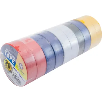 10pk PVC Insulation Tape 19mm x 20m Asst