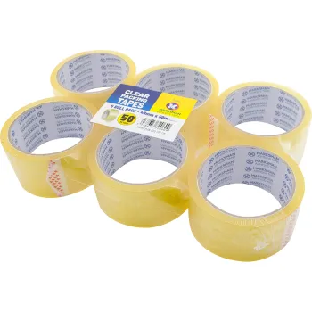 6 Roll Clear Packing Tape 48mm x 50m