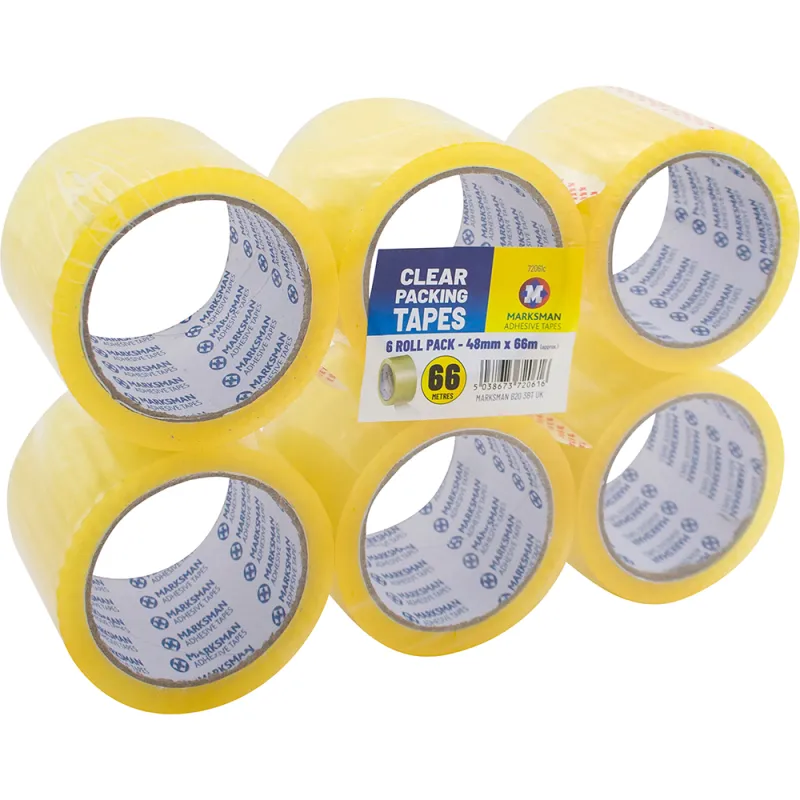 6 Roll Clear Packing Tape 48mm x 66m