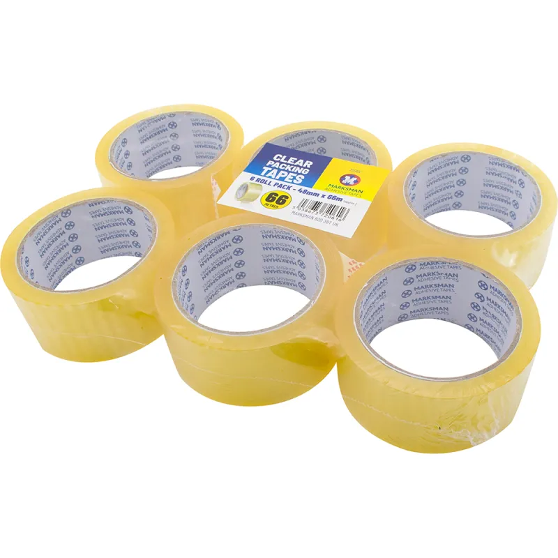 6 Roll Clear Packing Tape 48mm x 66m